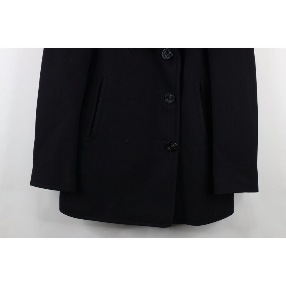 Vintage 40s World War II WWII Mens 40R US Navy Wool Peacoat Jacket Blue USA USNR - Picture 3 of 16